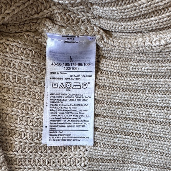 GAP Women's Beige Crew Neck Sweater 100% Cotton - Picture 3 of 4